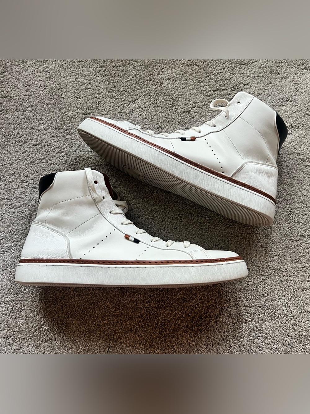 Allen Edmonds Men's Size 11 D Alpha High Top Sneaker White Leather Style 4778